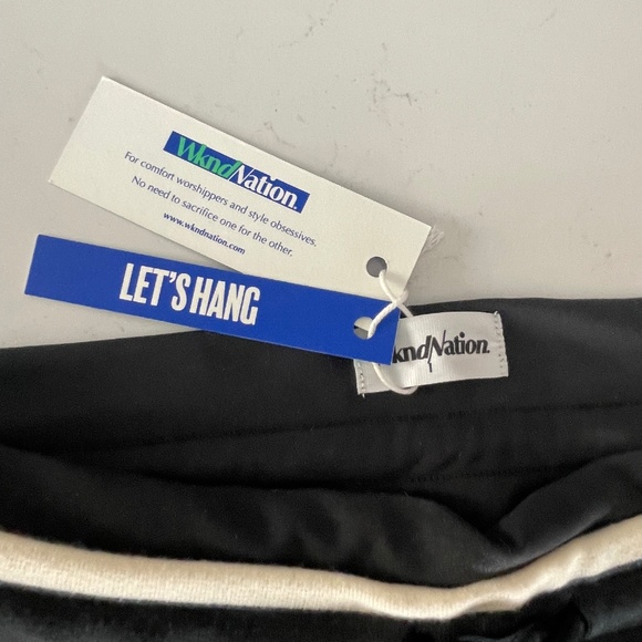 Women's WKND NATION tux blue track style pants Size L NWT - Picture 3 of 8